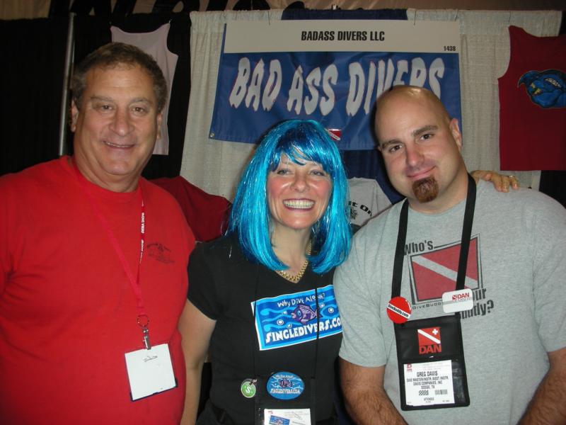 DEMA 08 - Greg from Dive Buddy with Gary (www.badassdivers.com) and Kamala (www.singledivers.com)