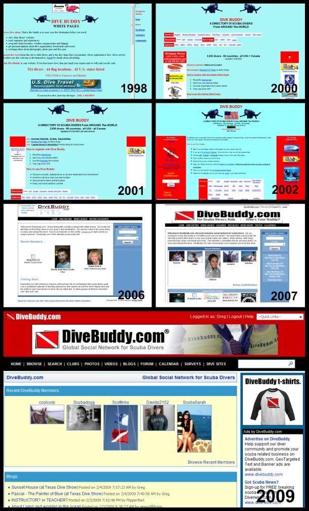 DiveBuddy History in Time (website archive)