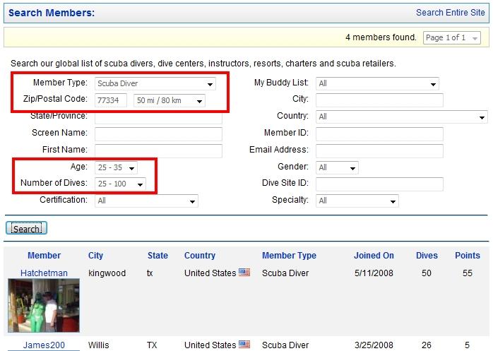 How to use DiveBuddy.com search to find a local dive buddy.