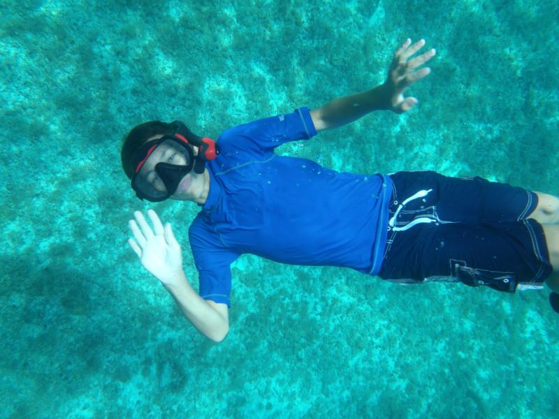 Son Chris diving Cozumel