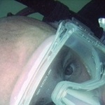 A portion of my head underwater.