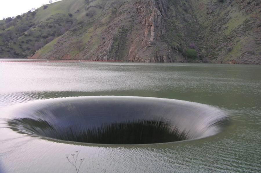 Monticello Dam Spillway in Napa County, California (aka: Morning Glory Hole)