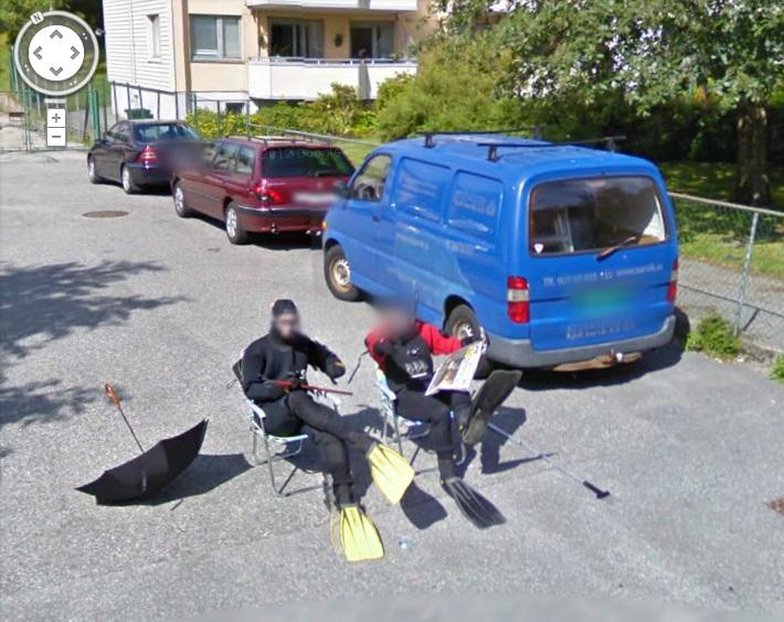 Dive buddies on Google Street View
