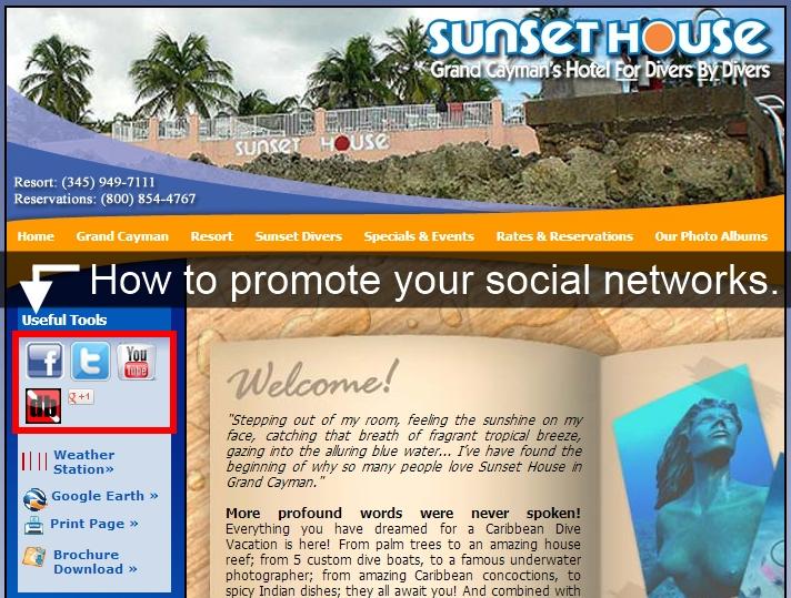 Promote your social networks including DiveBuddy