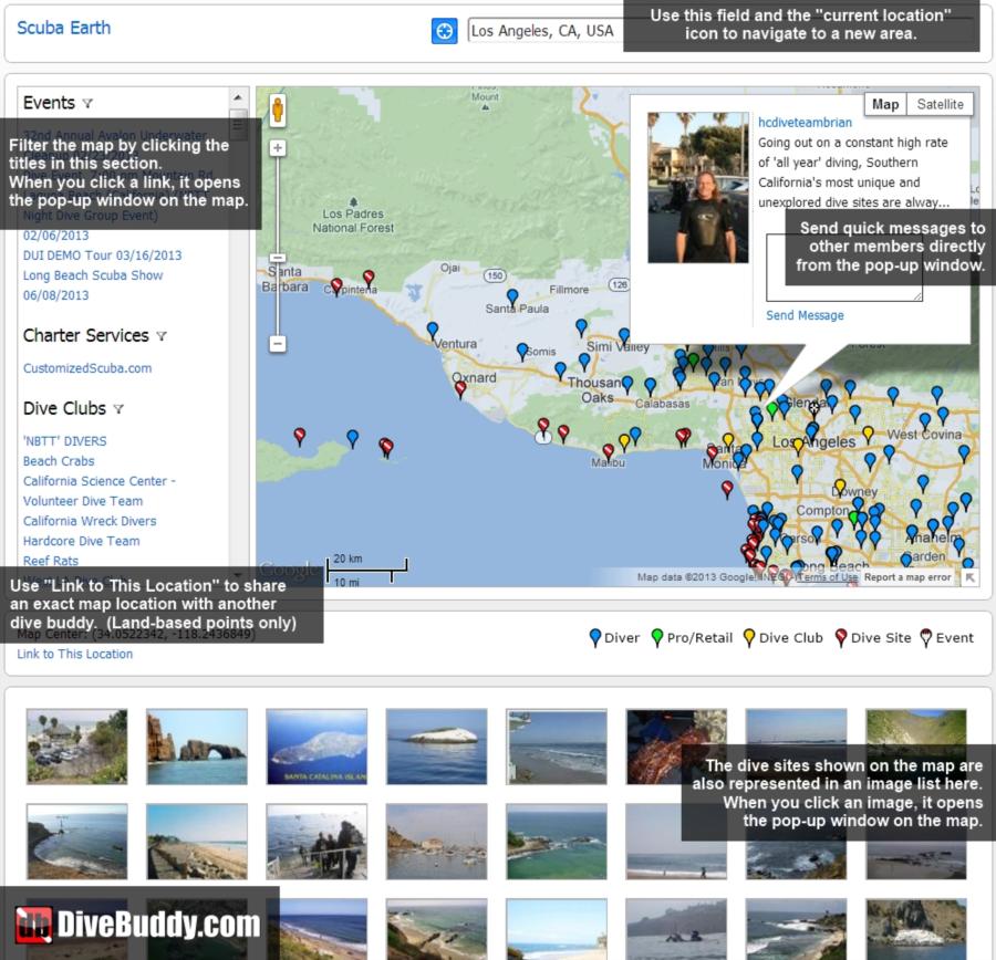Features of Scuba Earth by DiveBuddy.com
