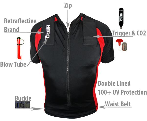 Hero - CO2 powered Life Vest Shirt by aqualifeglobal.com