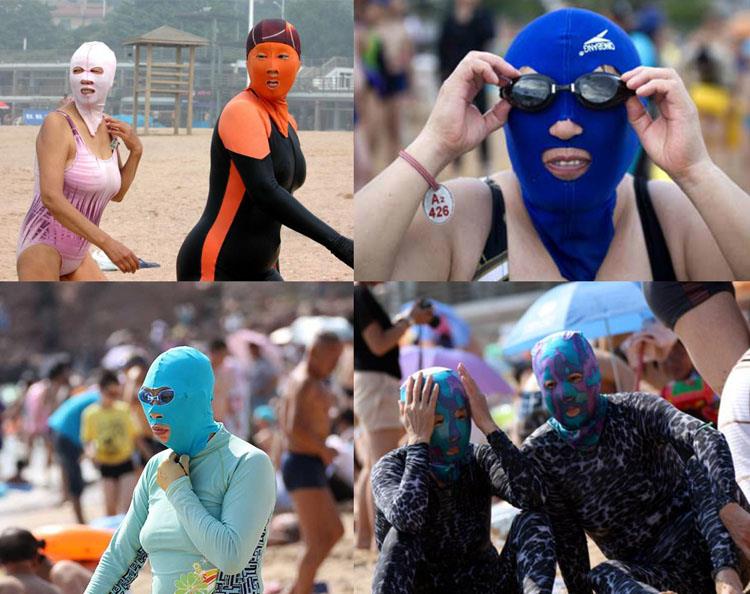 Look great and protect yourself from the sun with a "face-kini" from China