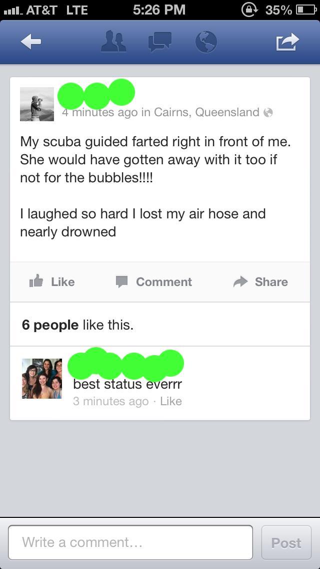 Farting while scuba diving