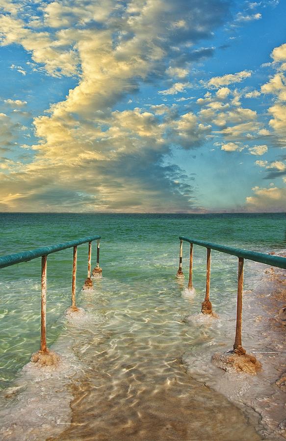 Rails leading to ocean