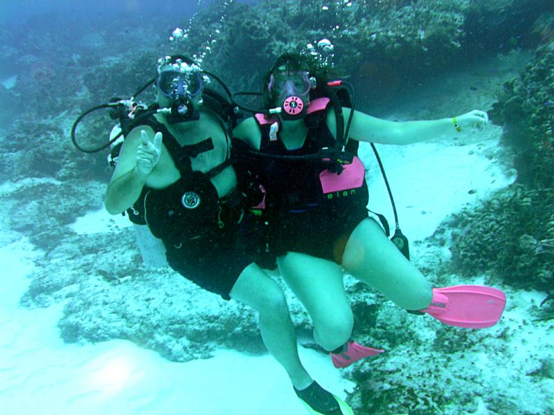 Terri and I diving Cozumel