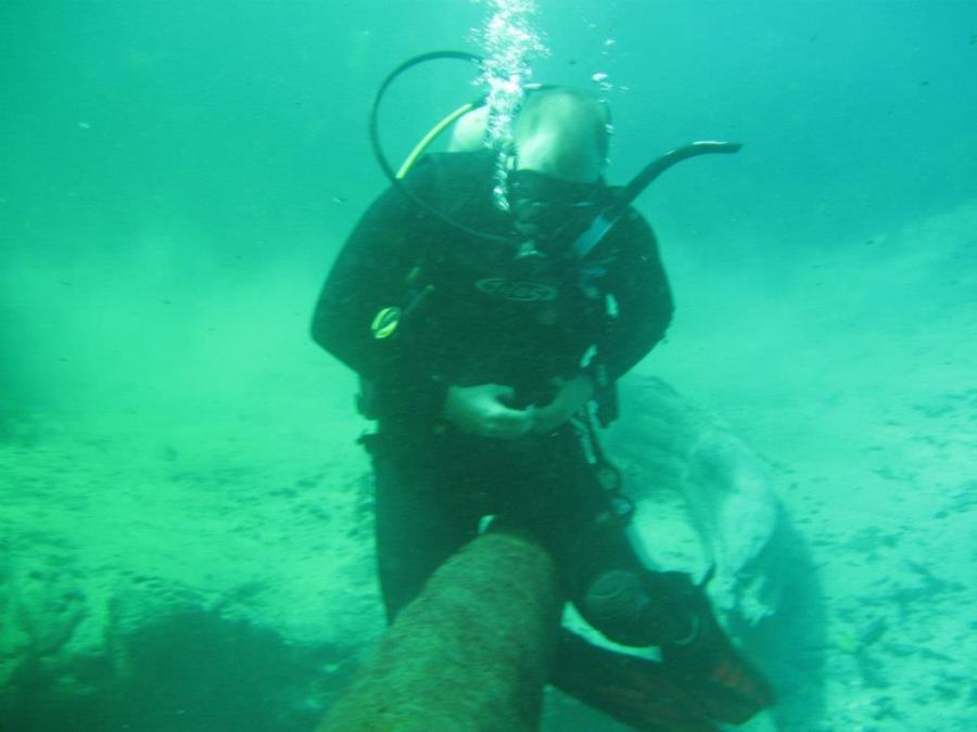 Adjusting BC, sitting on a log @ Morrison Springs