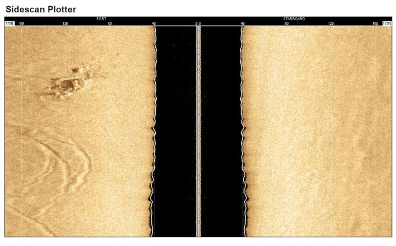 Side Scan image of virgin wreck