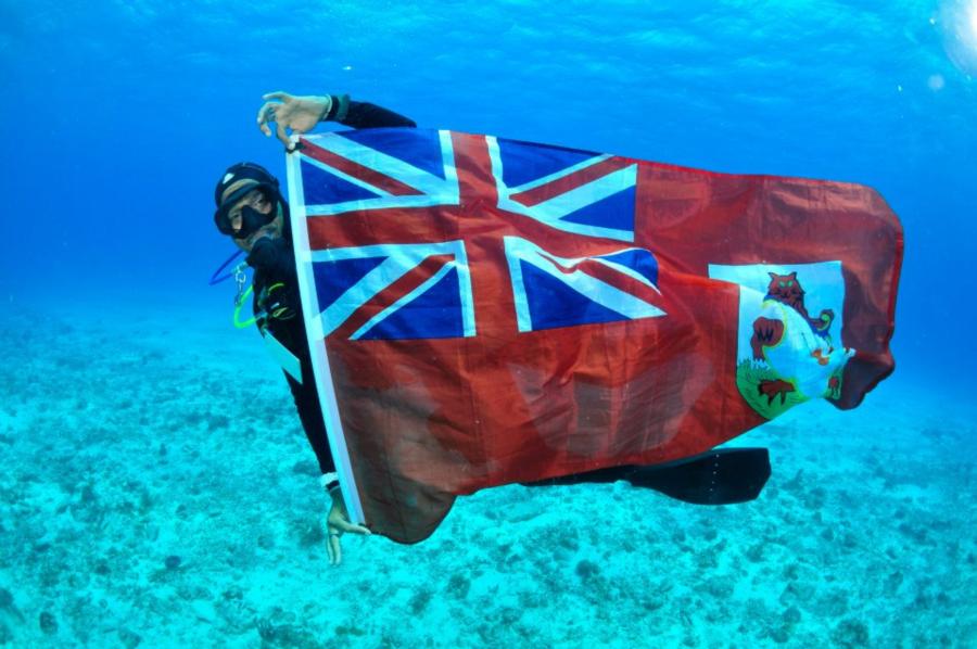 Bermuda Flag Flying in Cozumel