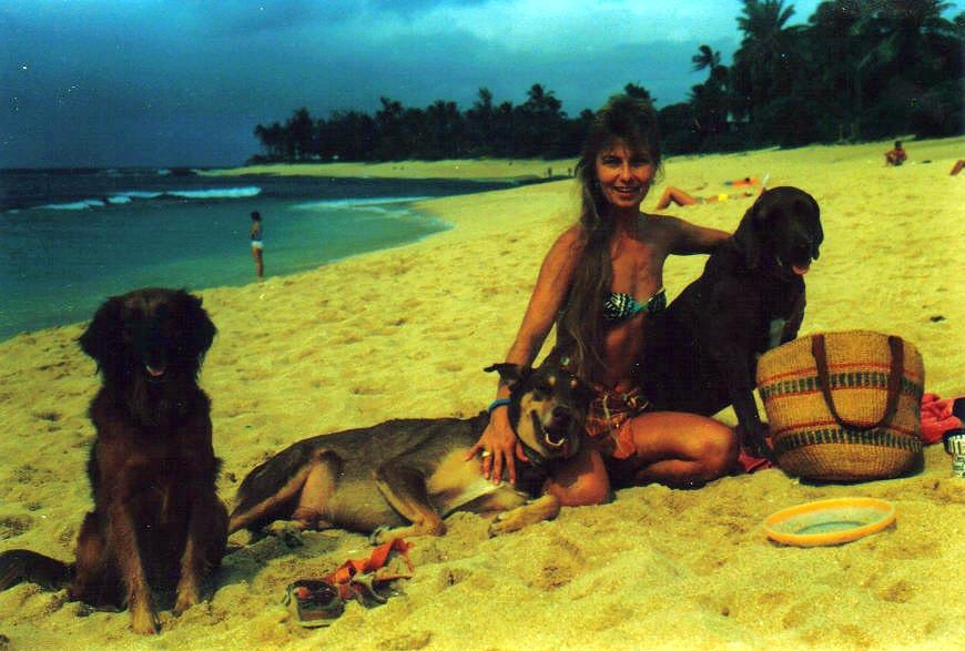 Me and my dogs on Sunset Beach 1987