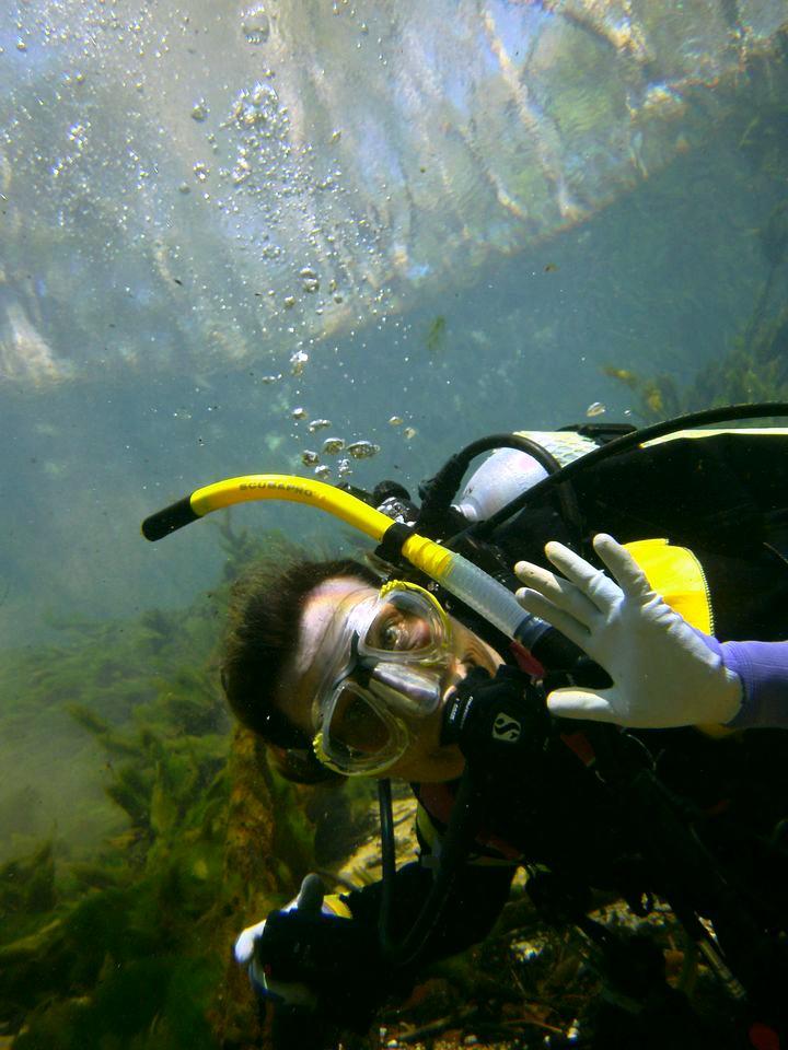 Sandy at Cavern entrance at Manatee Springs