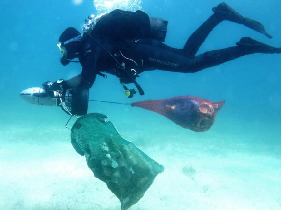 In action with (UCDV) Underwater Coffee Delivery Vehicle