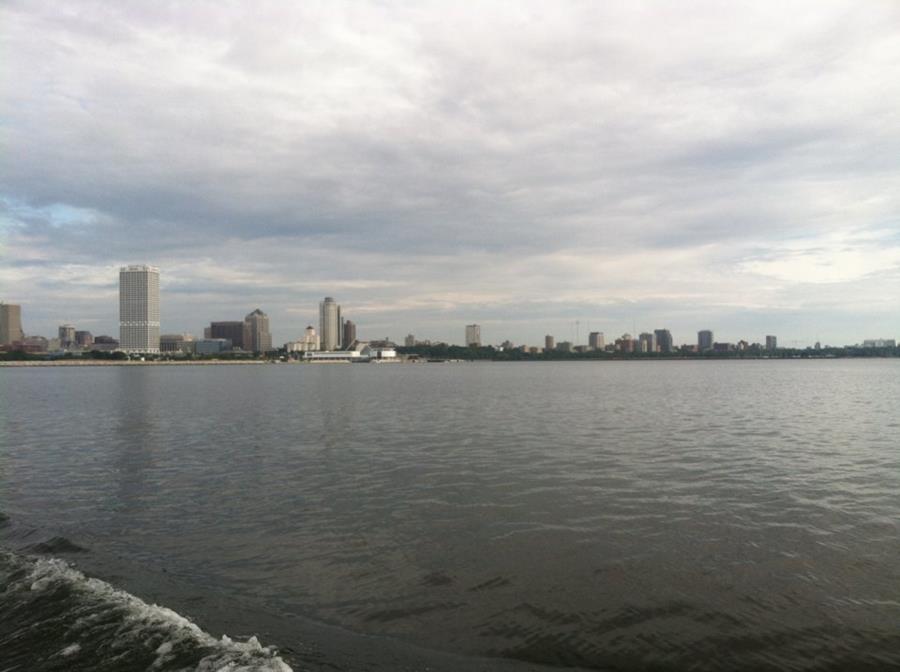 view of Milwaukee from Lake Michigan