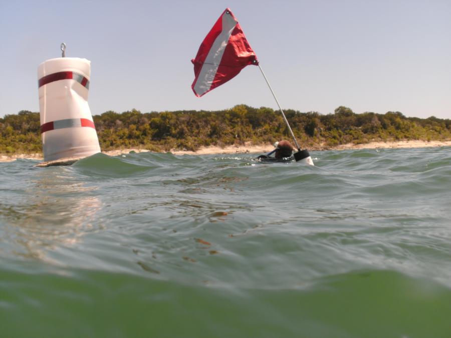 Bill at dive marker