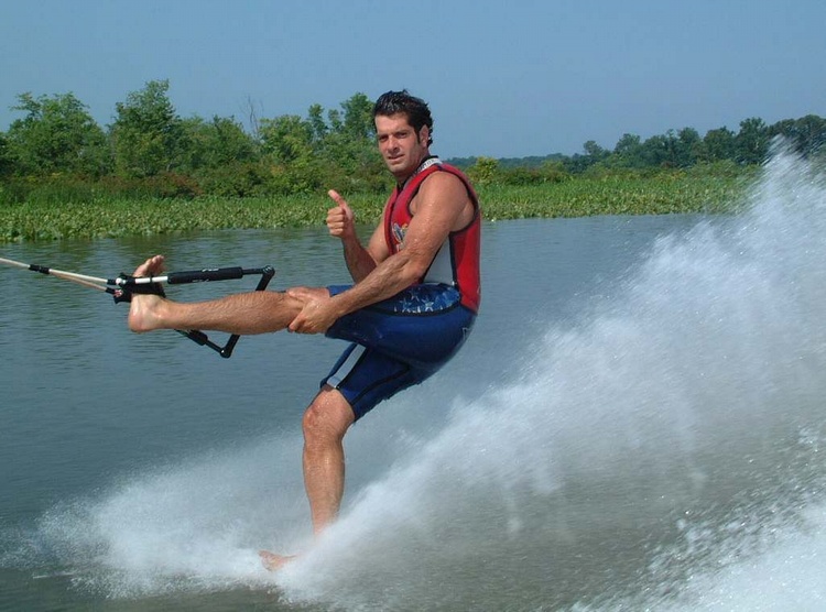 My other passion - barefoot water skiing!