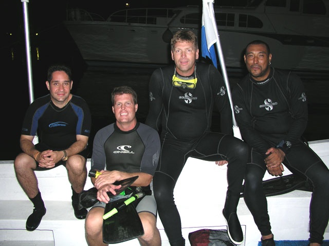 The guys and i night diving in Mexico