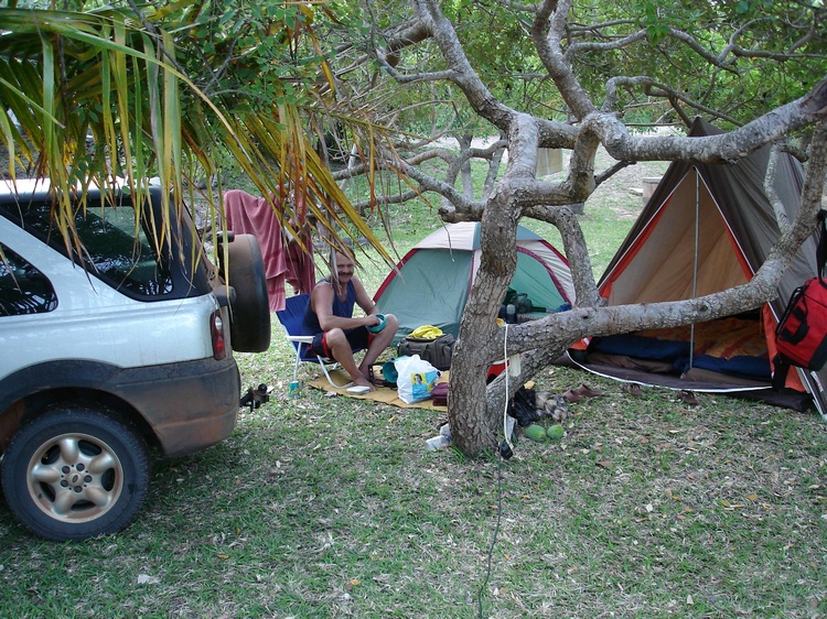 Camping at Morrungulo, Mozambique
