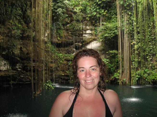 Me at the cenote by Chichen Itza in Mexico, Jan. 2010