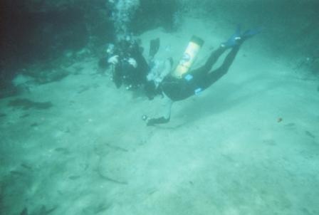 Me and the dive guide in the Rainbow River in Florida