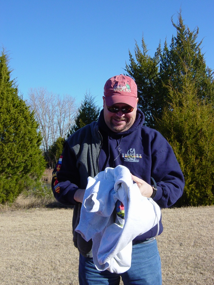 john getting his Texas Swamp diver Hoody