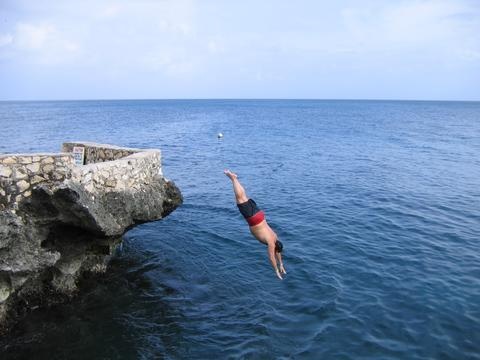 Cliff diving in Jamaica
