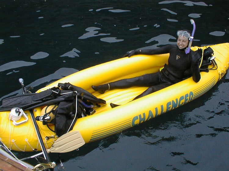 testing the dive Kayak for two, anchored it away from the boat & dove.