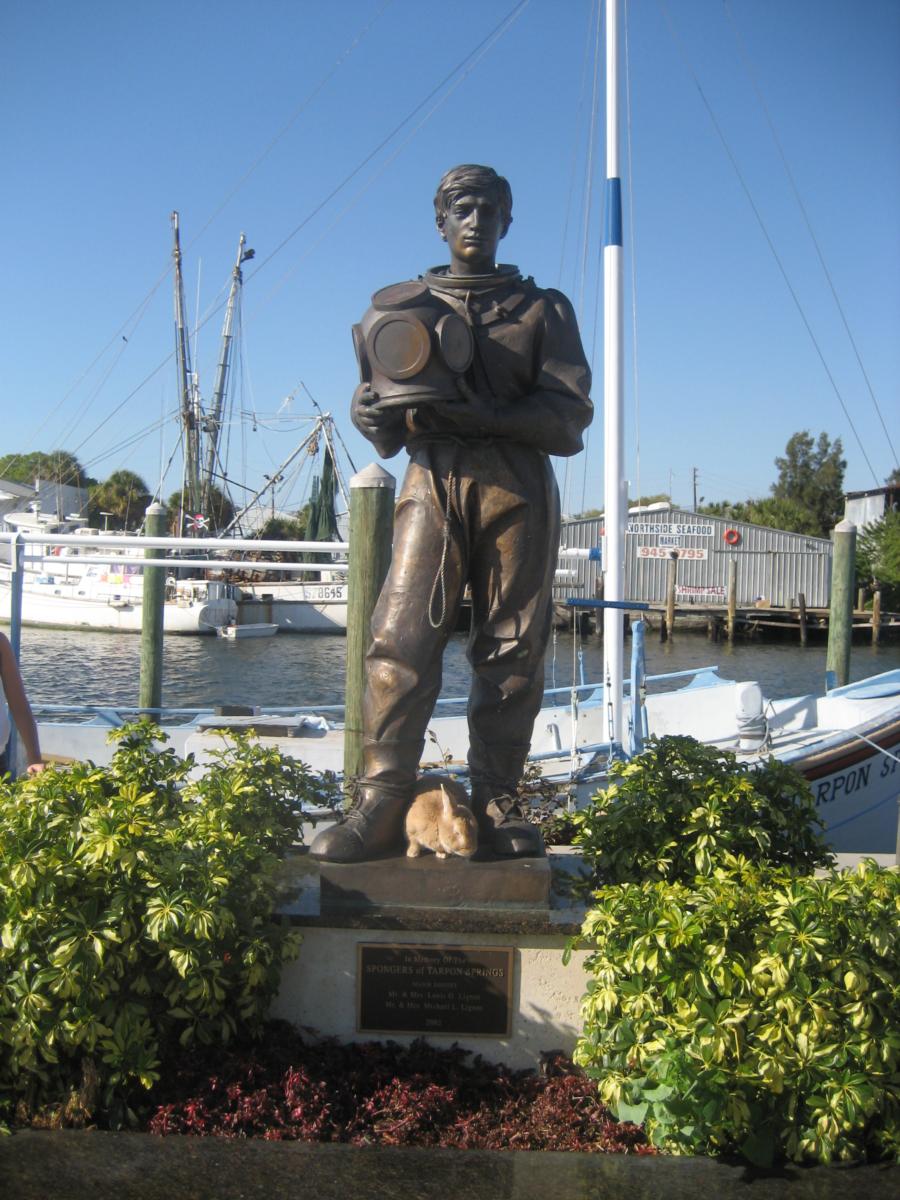 My Pet Rabbit "Werner" At The Sponge Diver Monument At Tarpon Springs, Florida