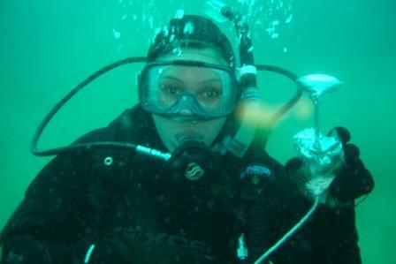 MEREDITH AND HER BOTTLE AT 65 FT