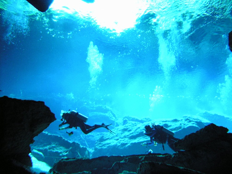 Rosie and I in a Cenotes