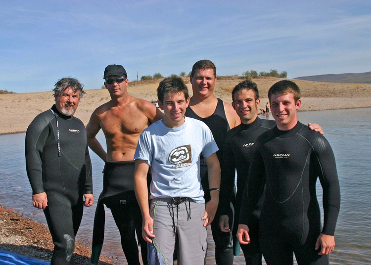 At the lake with students