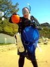Standing with my pumpkin after finishing the dive