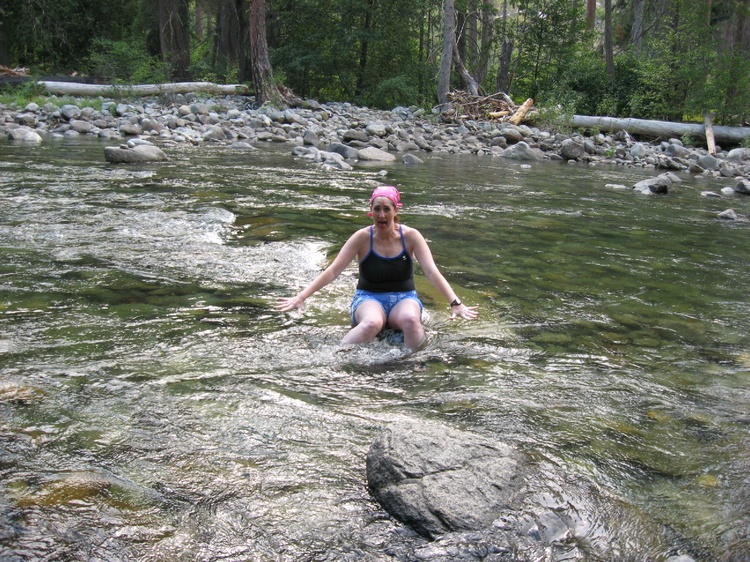 Where`s my wetsuit?...THIS water`s COLD!!!!  Icicle River in WA