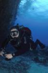 Under the wreck in Nassau, Bahamas