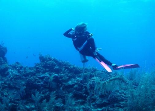 Dive Buddy Carla Dancing in  Belize 2009