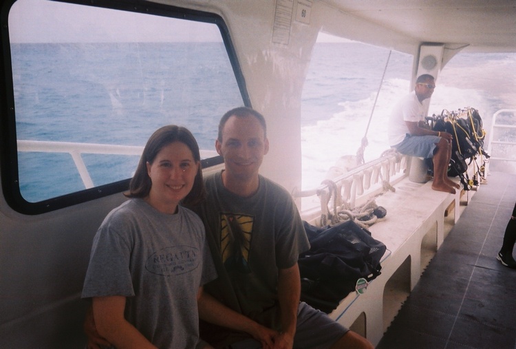 My wife and i on our 1st boat dive in cozumel