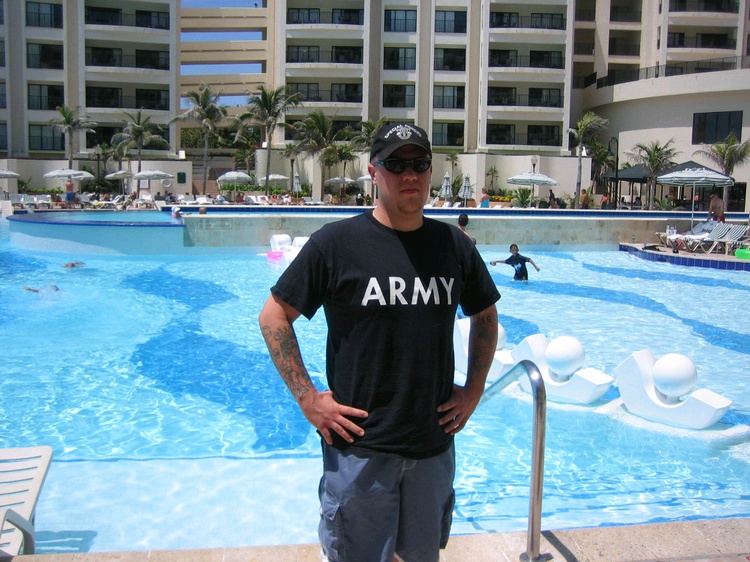 Me by the pool in Mexico