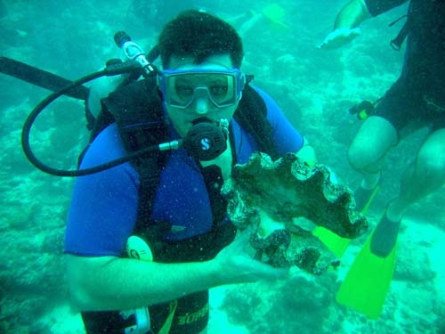 Large clam shell — on my birthday in Zanzibar