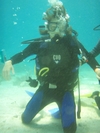 Kyle`s first dive in Cancun.   Went on to get OW this fall.