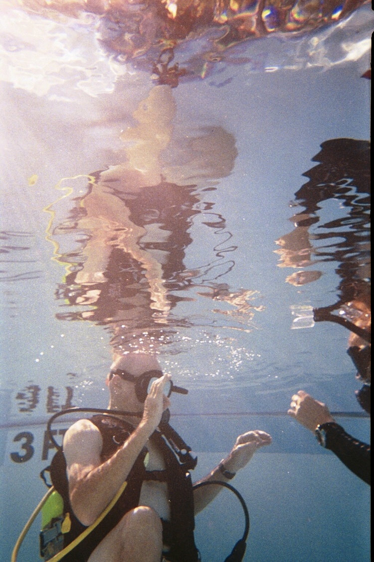 Dad in pool