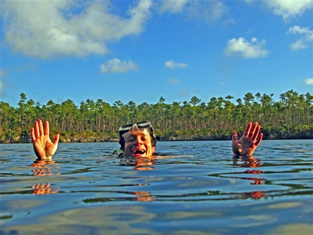 Me in Blue Hole, Andros Island