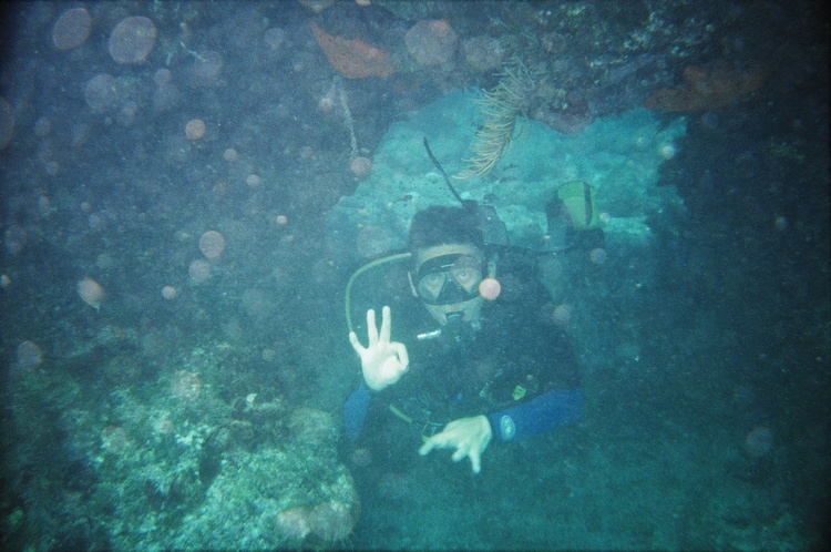 Coming out of a cave