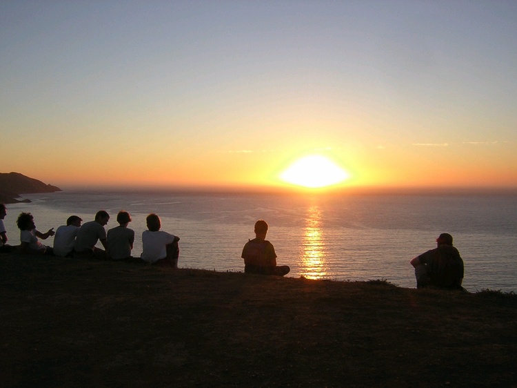 Boy Scouts at Emerald Bay Catalina Island -scuba camp sunset July 2007 getting our Advance OW.