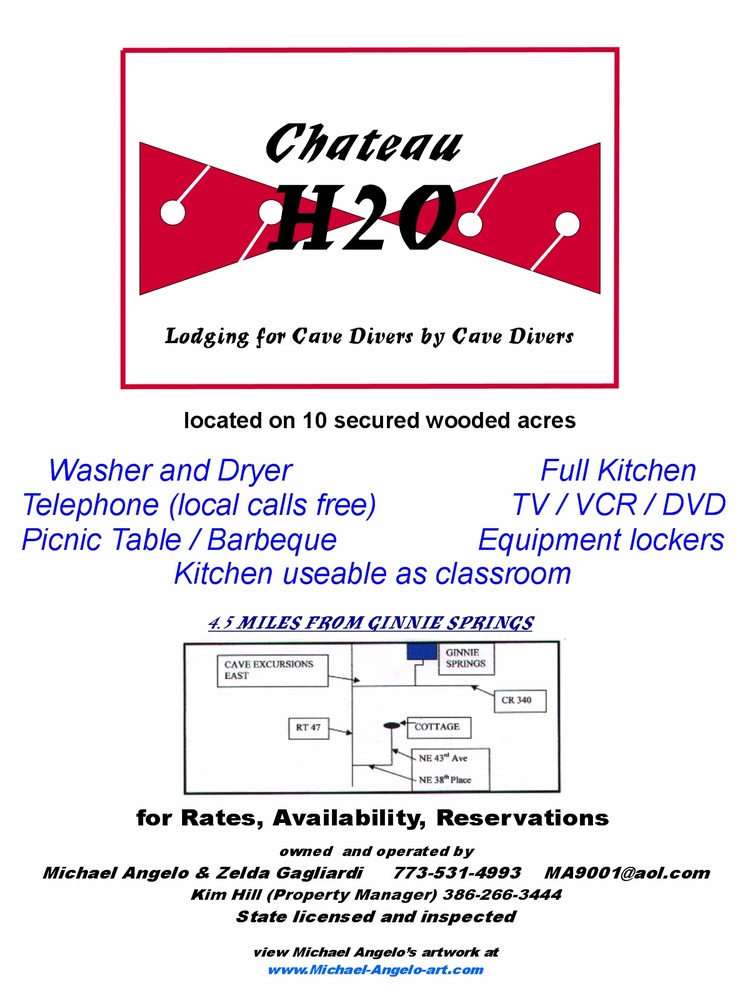 Chateau H2O housing for divers by divers in High Springs Florida