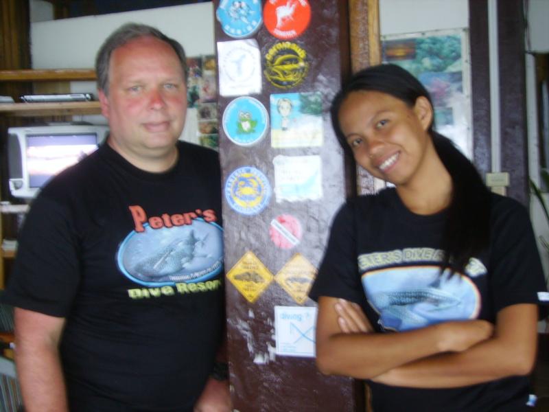 Divebuddy sticker at Peters resort Leyte Philippines