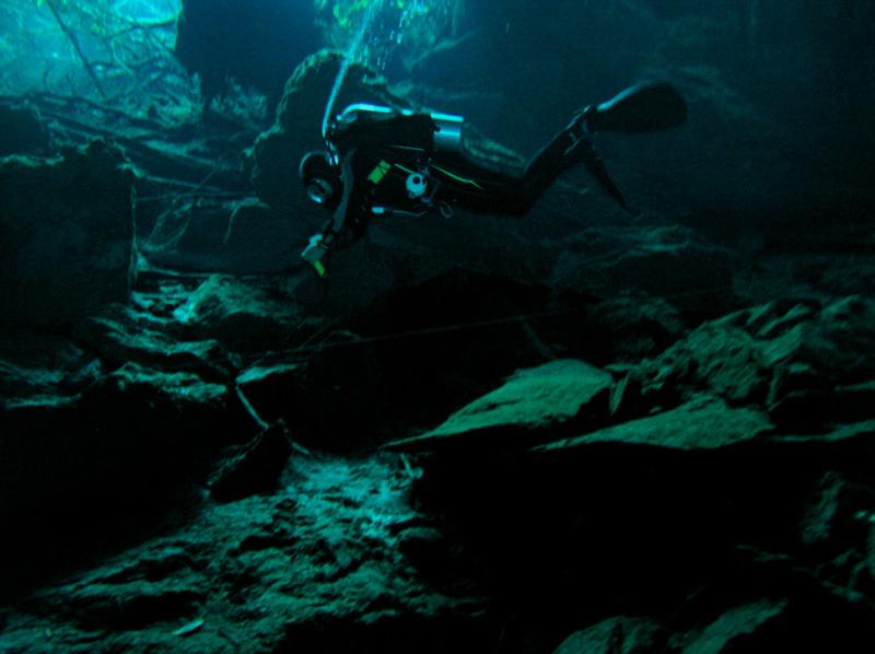 Alex  at Cenote Chac Mool