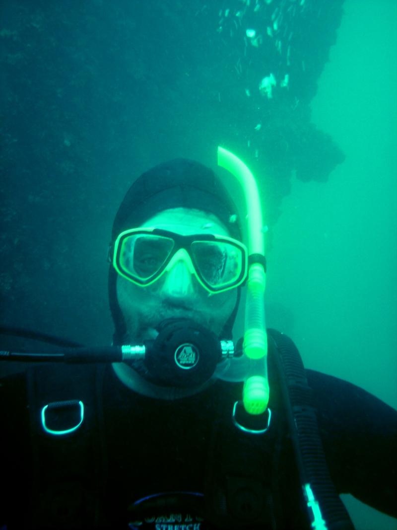 Me alongside the Material Service on Lake Michigan